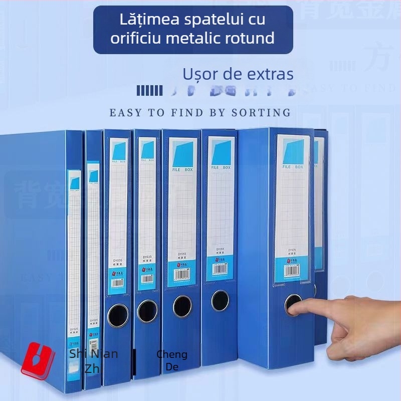 Set de 10 cutii pentru fișiere A4, albastru, material PP, depozitare documente