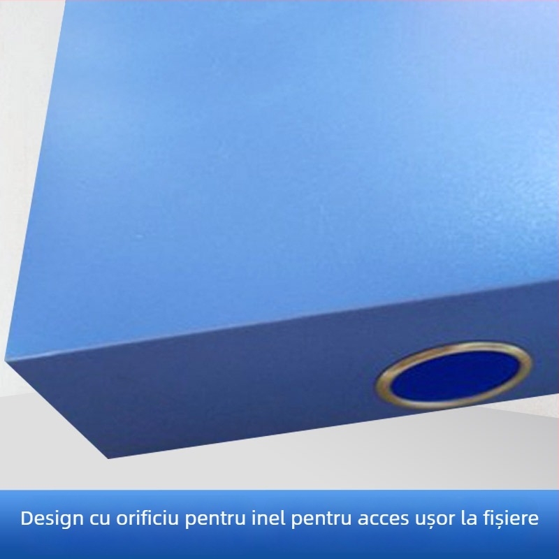 Cutie unică din plastic pentru dosare, cu patru compartimente lățimi 2 cm, 3,5 cm, 5,5 cm și 7,5 cm; dimensiuni 31,5 x 23,5 cm; pentru dosare ale personalului