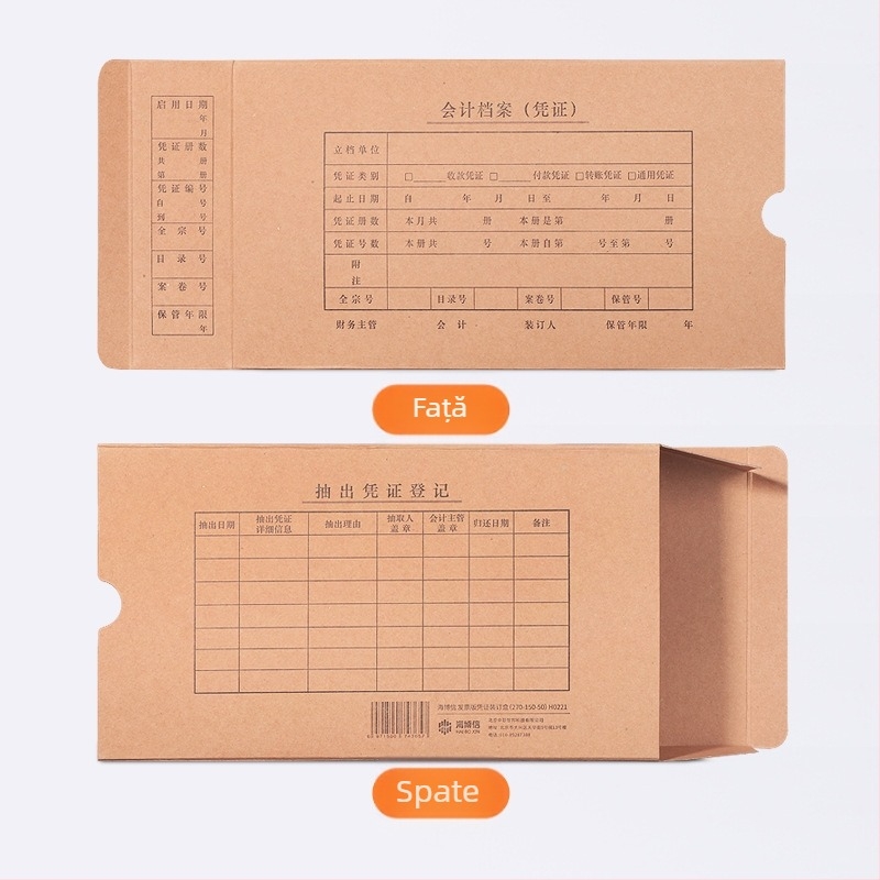 Cutie din kraft pentru documente contabile, husă rigidă pentru documente financiare, depozitare registre A4/A5, Haiboxin H0221