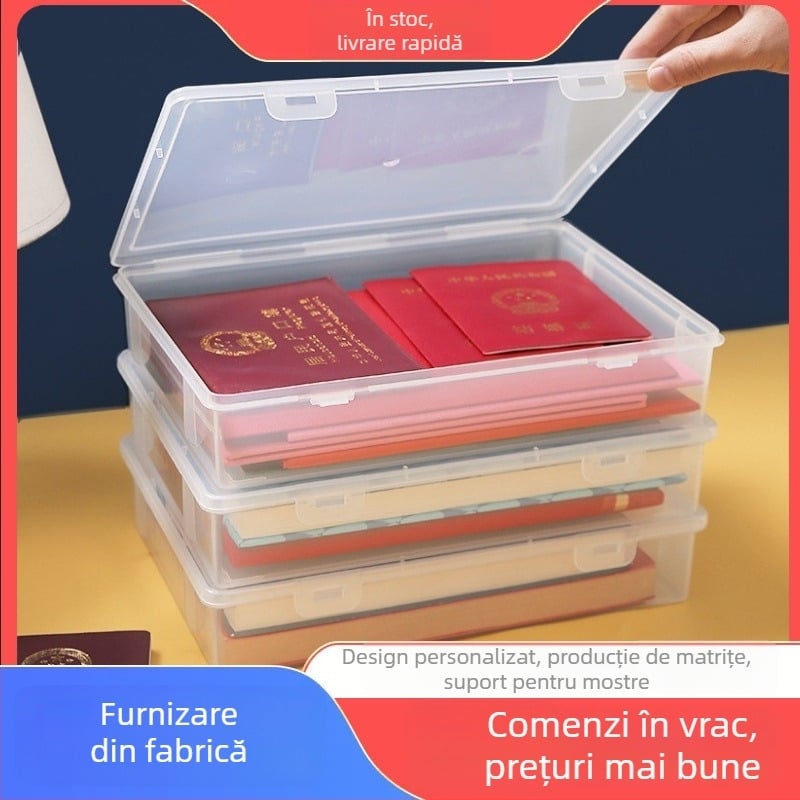 Cutie transparentă pentru documente A4, organizator de birou
