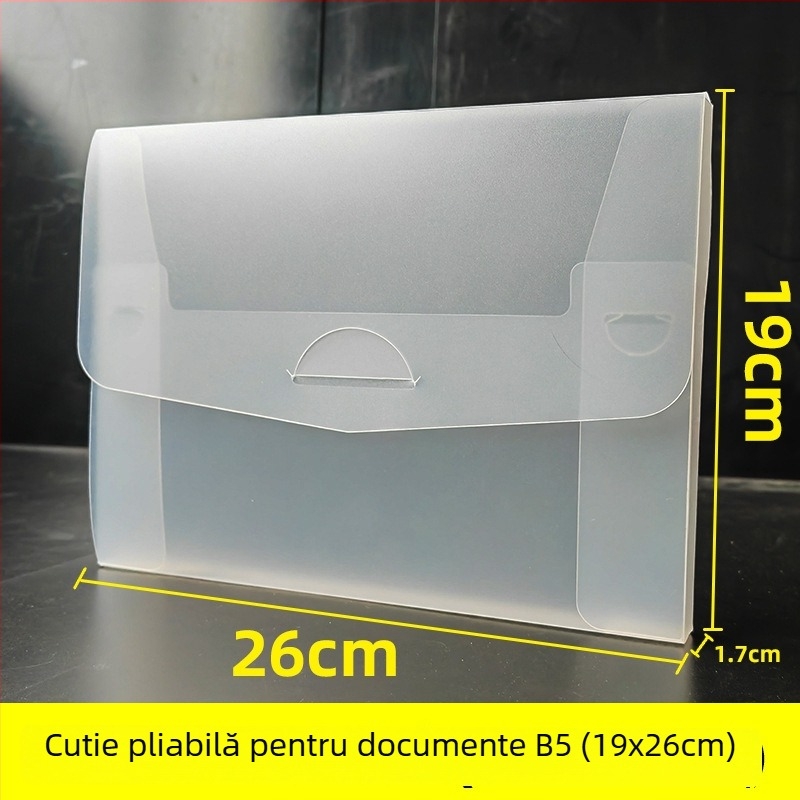 Cutie pliabilă din PP pentru fișiere și documente, materiale de birou, dosare ale cadrelor și personalului, evidențe contabile