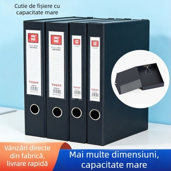 Cutie pentru dosare din PVC cu clemă de presiune, pentru documente A4 și chitanțe, organizator de birou