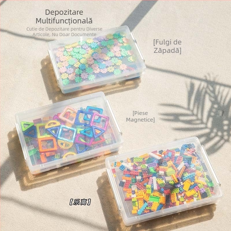 Cutie transparentă pentru fișiere A4 – pachet 2 bucăți, plastic PP, 6 L