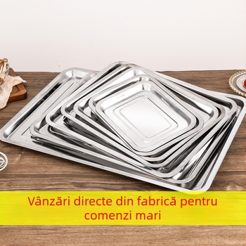 Tăviță din oțel inoxidabil 304, groasă, pătrată și dreptunghiulară, perforată, pentru aburi, orez, ceai, pește și grătar