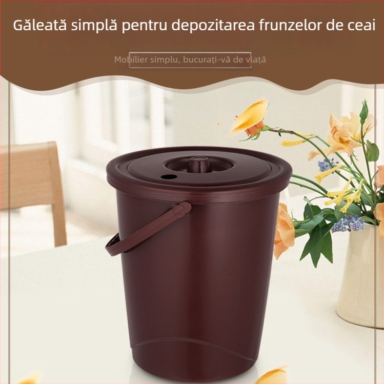 Găleată din plastic pentru resturi de ceai și apă uzată, pentru ceremonia de ceai Kung Fu, cu drenaj îngroșat