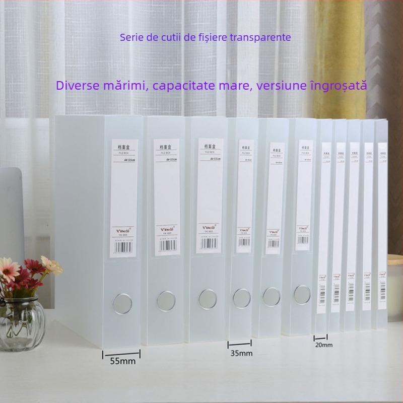 Cutie de fișiere A4, din plastic, pentru depozitare documente și chitanțe, papetărie de birou