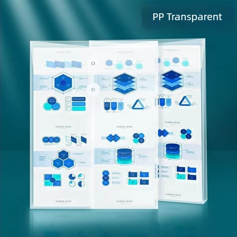 Plic A4 transparent vertical pentru documente, din plastic, rezistent la apă, îngroșat