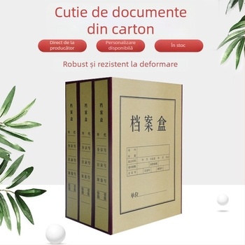 Cutie pentru fișiere A4 din hârtie kraft cu imprimare a logo-ului — depozitare de birou și arhivare documente