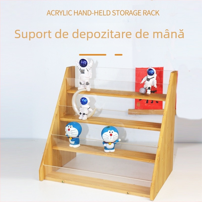 Raft de afișaj pentru reviste și cărți, din lemn, suport de birou cu mai multe niveluri pentru uz casnic