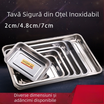 Placă pătrată din oțel inoxidabil, cu magnet – veselă de hotel, tavă dreptunghiulară pentru grătar și tavă pentru ceai