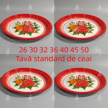 Vas emailat, tavă de ceai, farfurie pentru fructe, farfurie mare emailată