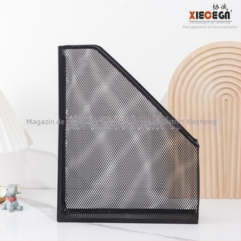 Raft din plasă metalică pentru reviste și fișiere, organizator de birou, 1 nivel, dimensiuni 275×75×320 mm