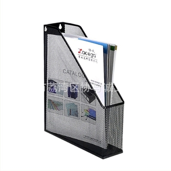 Raft din plasă metalică pentru reviste și fișiere, organizator de birou, 1 nivel, dimensiuni 275×75×320 mm