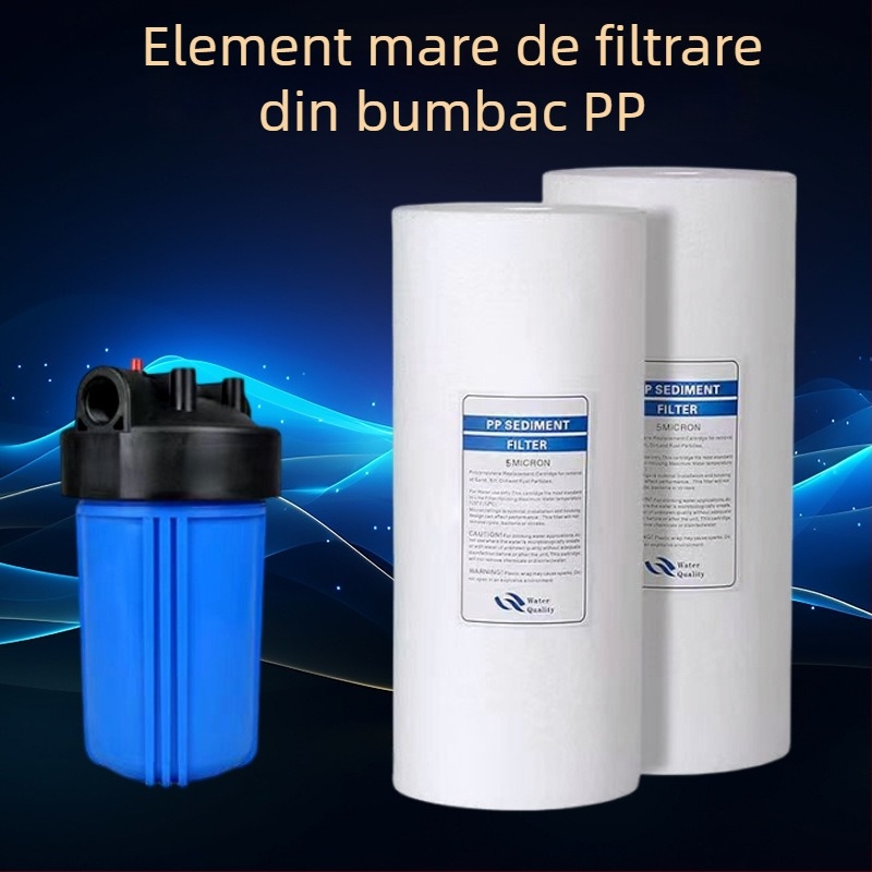 Element filtrare apă de 10 inch, Meltblown, CTO carbon activ, prefiltru pentru întreaga locuință