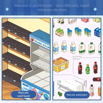 Telado Colecție de Scenă în Miniatură 8.0 – Autocolante Diorama cu Căsuță Desen Animat, Fete și Jucării pentru Copii