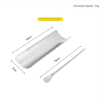 Snow Rock Titan pur – Lingură de ceai cu floare de gheață, accesorii pentru ceremonia ceaiului, set de ceai portabil, artă minimalistă a ceaiului