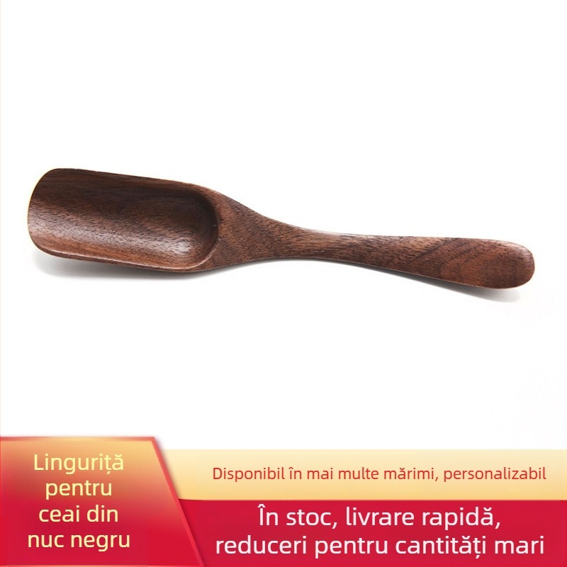 Lingură din lemn de nuc negru pentru ceai și cafea, lingură pentru condimente, ustensilă de bucătărie pentru casă