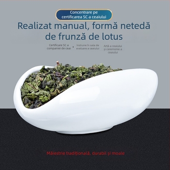 Farfurie de probă pentru ceai din porțelan alb, pentru ceremonii de ceai și prezentări ale artei ceaiului