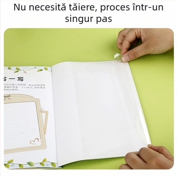 Film de acoperire pentru cărți, transparent, ecologic, subțire, impermeabil și rezistent la murdărie, husă protectoare pentru manuale pentru elevi (de la gimnaziu la liceu)