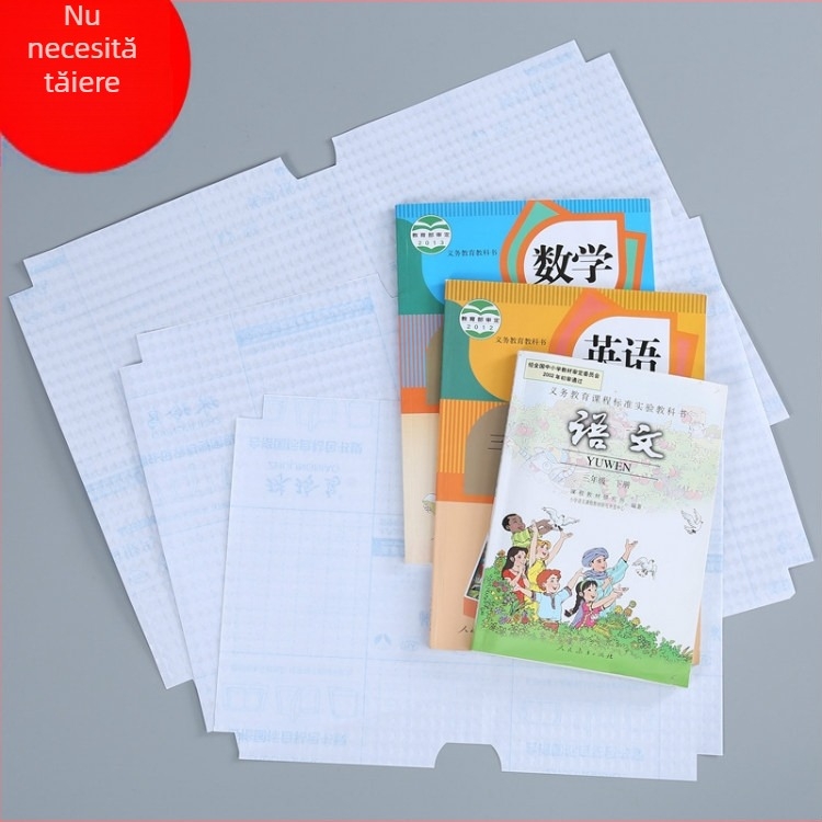 Folie autoadezivă pentru coperta de carte a elevilor, transparentă, rezistentă la apă, cu finisaj mat, grosime mare, protecție integrată