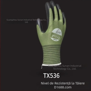 Mănuși anti-tăiere cu acoperire TX536NexPolymerTM, clasă D, pentru contact cu alimente, pentru uz în fabrici mecanice și în exterior