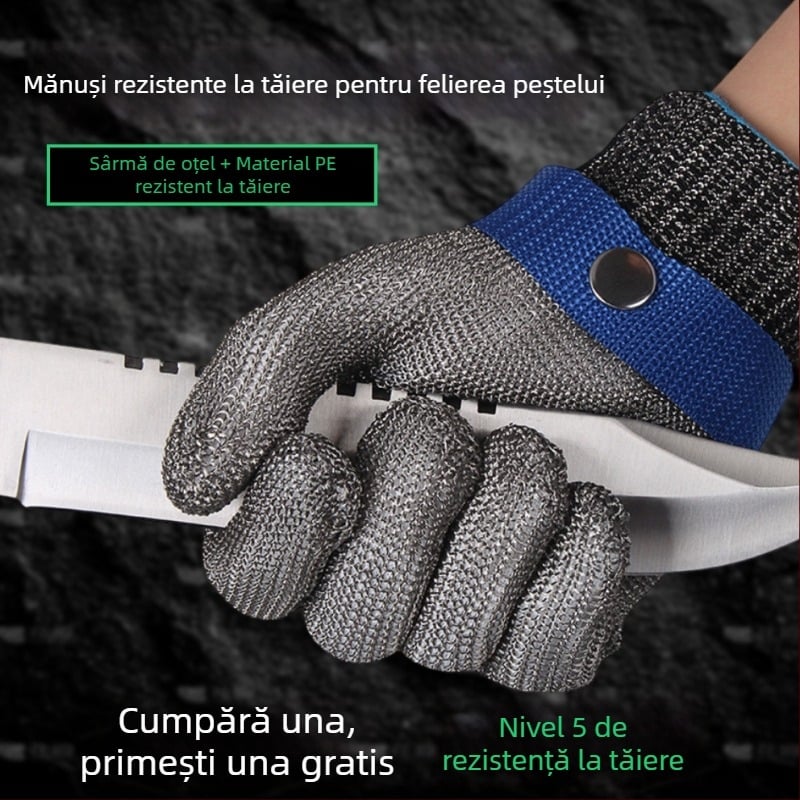 Mănuși anti-tăiere din sârmă de oțel pentru prelucrarea cărnii și manipularea peștilor
