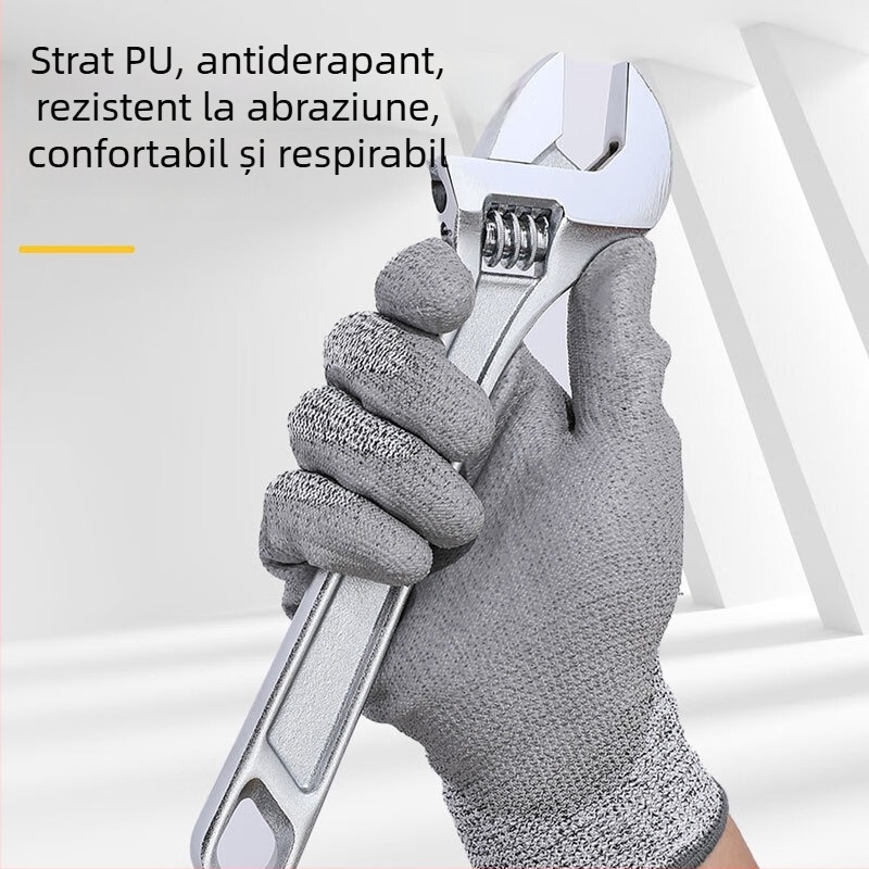 Mănuși de grădină cu protecție anti-tăiere, PU pe nitril, rezistente la uzură, DL521041, mărimi 42-43