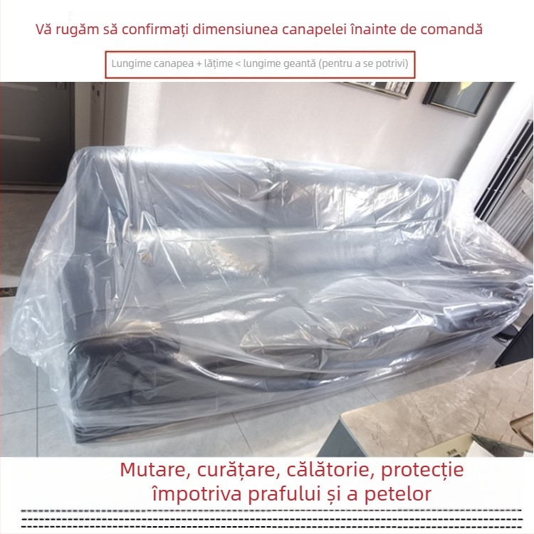 Husă de canapea din plastic, acoperire completă, protecție împotriva prafului și apei
