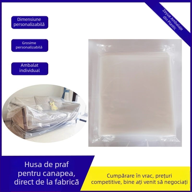Husă de canapea din plastic, acoperire completă, protecție împotriva prafului și apei