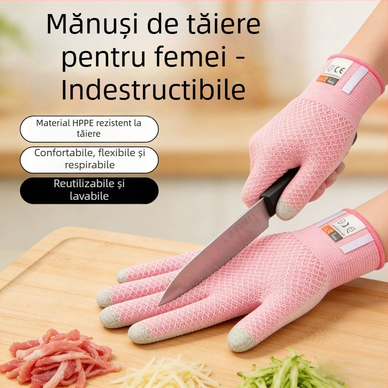 Mănuși de bucătărie rezistente la tăiere pentru femei, mănuși de protecție alimentară pentru tăierea legumelor, a peștelui și a cărnii, deschiderea stridiilor
