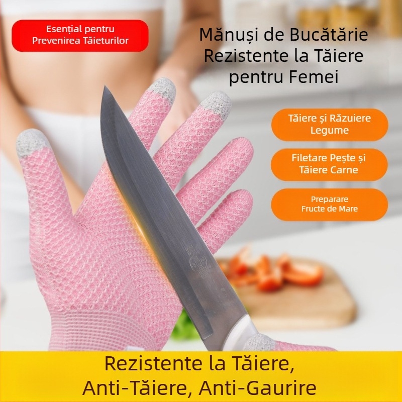 Mănuși de bucătărie rezistente la tăiere pentru femei, mănuși de protecție alimentară pentru tăierea legumelor, a peștelui și a cărnii, deschiderea stridiilor