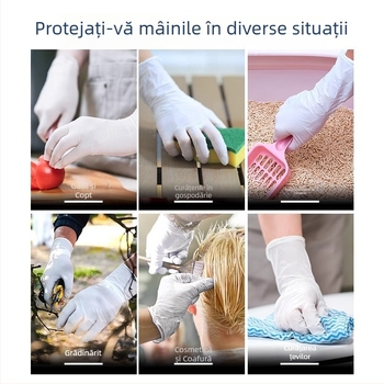 Mănuși de unică folosință din nitril, cu lungime extinsă, de calitate alimentară, pentru catering, bucătărie, coacere, spălat vase, menaj