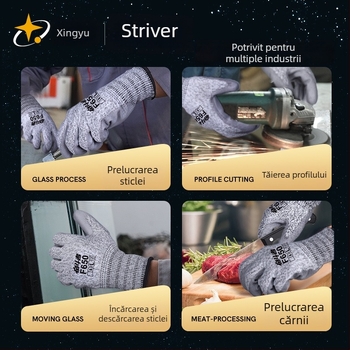 Mănuși Xingyu rezistente la tăiere cu HPPE, fibră și acoperire PU, durabile pentru manipularea peștelui