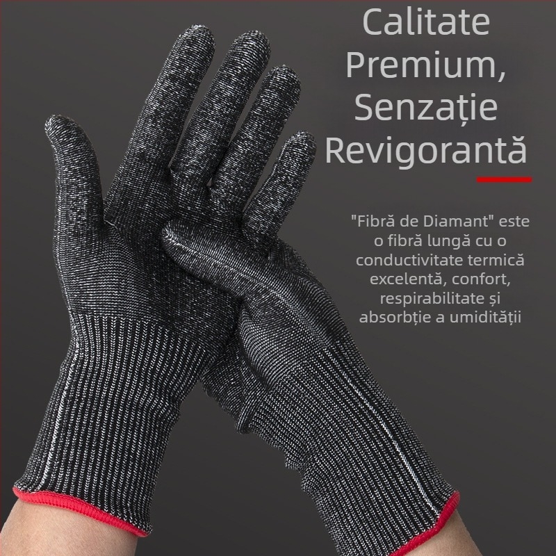 Mănuși HPPE nivel 5 rezistente la tăiere, protecție anti-tăiere și anti-înțepare, pentru sacrificare, bucătărie, pescuit și șantier
