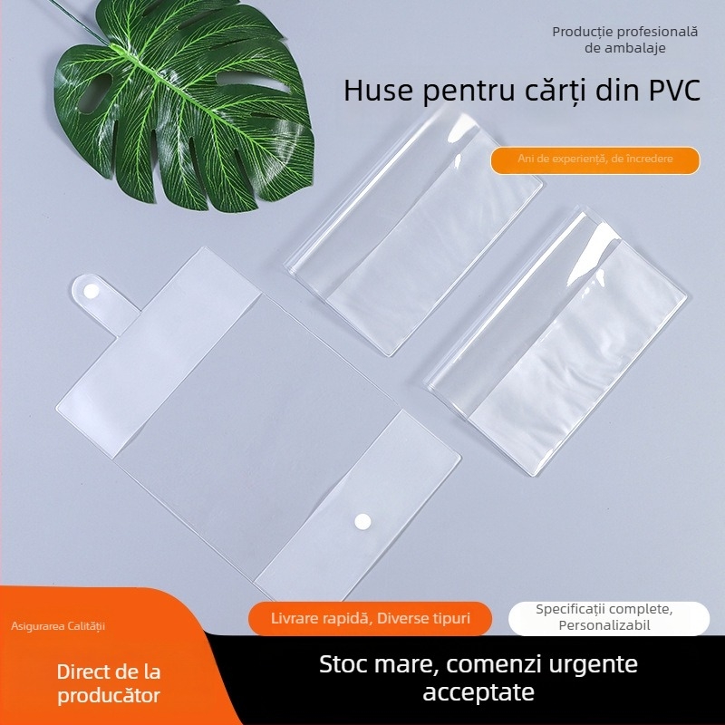 Copertă de carte transparentă, impermeabilă, set pentru elevi, format A4, folie protectoare din plastic