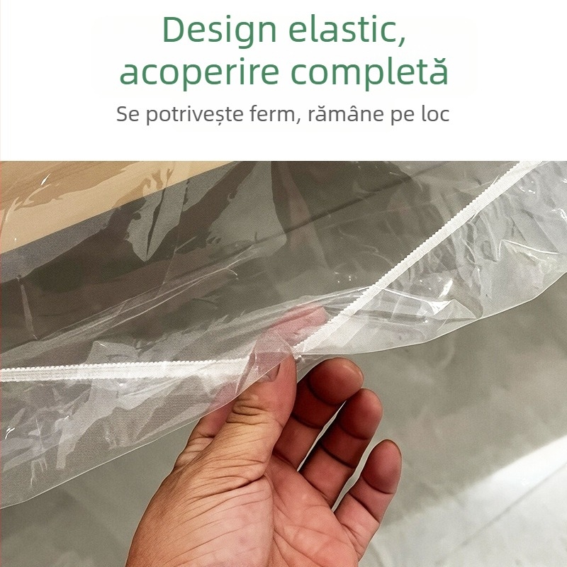 Protector transparent impermeabil pentru saltea, husă din plastic, protecție împotriva prafului pentru pat