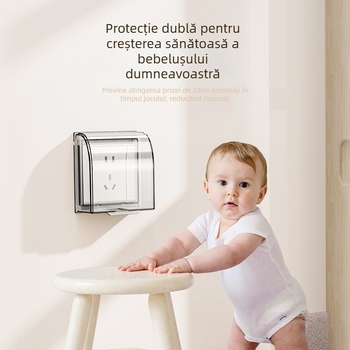 Set capac protecție pentru întrerupător și priză tip 86, impermeabil pentru baie, transparent