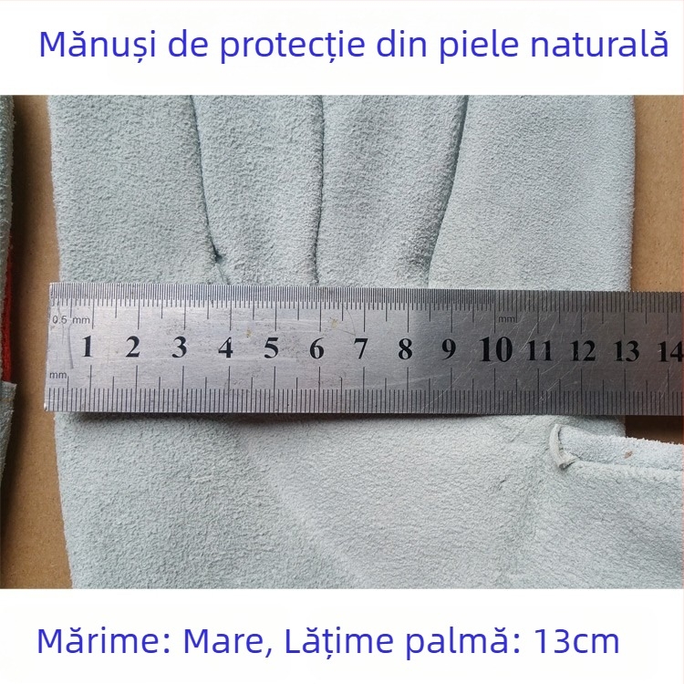 Mănuși de protecție pentru muncă Longfit, din piele de vită îngroșată, rezistente la uzură și la temperaturi înalte, anti-arzuri pentru lucrători în construcții