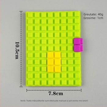 Husa din silicon pentru caiet pentru elevi, impermeabilă, rezistentă la șocuri, design anti-stres, dimensiuni 7,8 x 10,5 cm