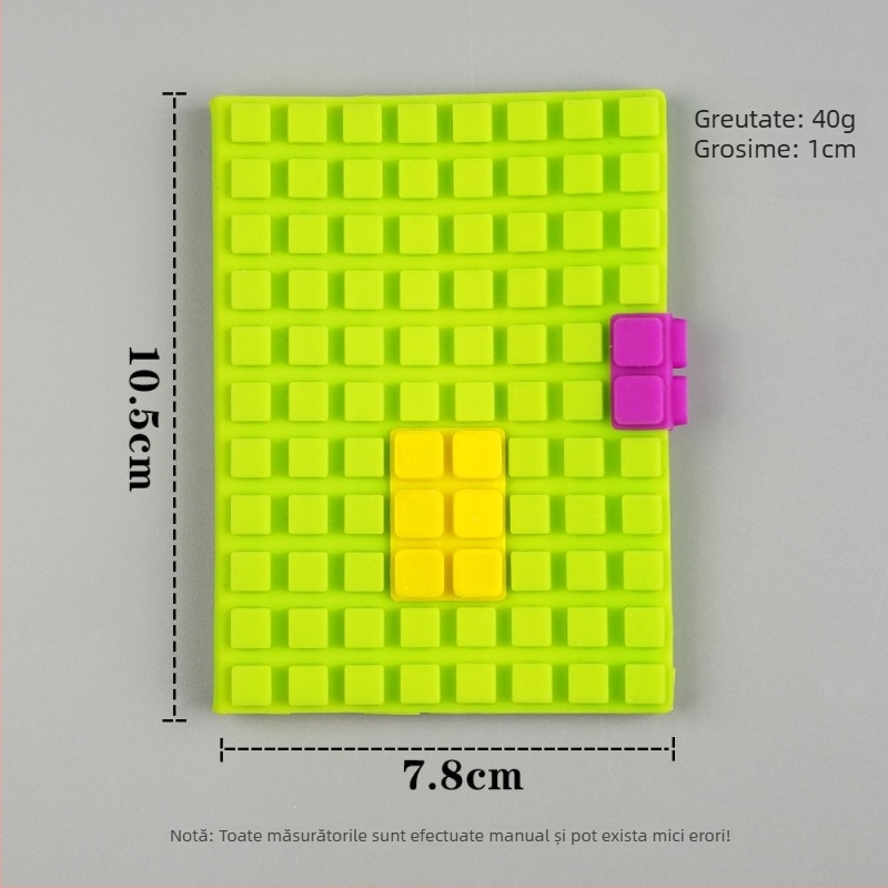 Husa din silicon pentru caiet pentru elevi, impermeabilă, rezistentă la șocuri, design anti-stres, dimensiuni 7,8 x 10,5 cm