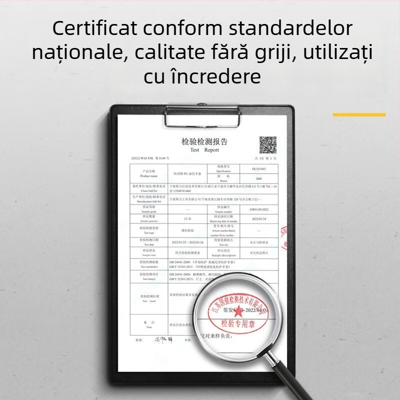 Effective DL521042 Mănuși de muncă cu protecție la tăiere, acoperire PU, poliester PVC spumă, durabile
