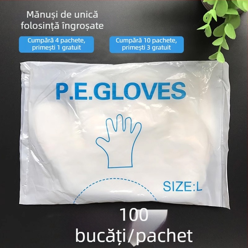 Mănuși de unică folosință pentru saloane de coafură, folie PVC transparentă, groase și durabile pentru colorare și coafare păr