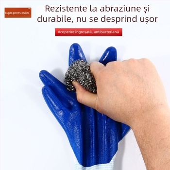 Mănuși de protecție pentru lucru: rezistente la abraziune și la tăiere, din nitril latex, protecție profesională, rezistente la ulei și îngroșate