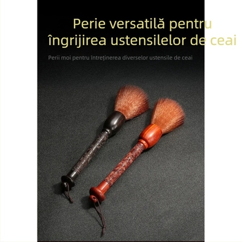 Perie din lemn de abanos pentru ceainic – fără scame, pentru curățarea ceainicului, perie pentru tava de ceai, accesoriu ceremonie ceaiului