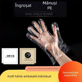 Mănuși de unică folosință din polietilenă, ambalare individuală, pentru alimentație, catering și livrare comercială