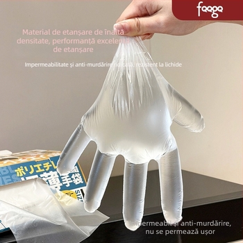FQQGQ mănuși de unică folosință din polietilenă, alimentare, transparente, pentru catering și bucătărie