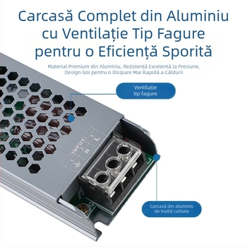 Sursă de alimentare industrială ultra-subțire 12V, Light Box LED cu diamant negru, transformator 24V pentru iluminare liniară, sursă de alimentare cu comutare