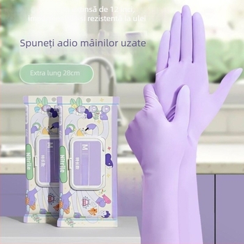 Mănuși nitril de 12 inch, de calitate alimentară, pentru bucătărie, lungime extinsă, mai groase, durabile, rezistente la ulei, de unică folosință