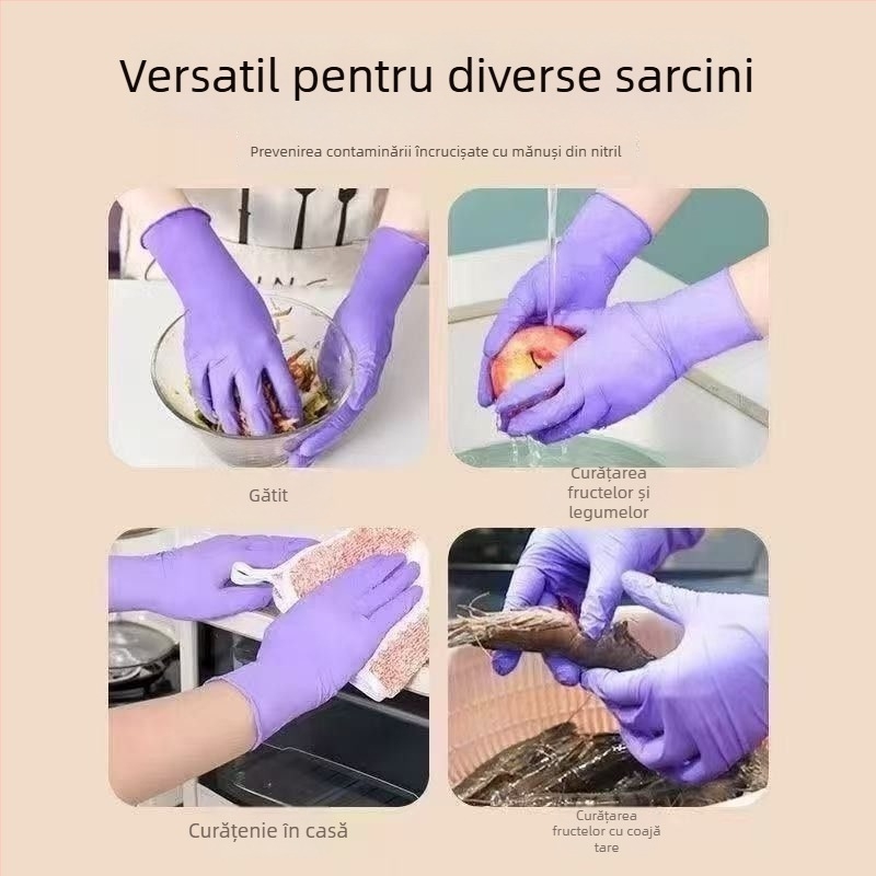 Mănuși nitril de 12 inch, de calitate alimentară, pentru bucătărie, lungime extinsă, mai groase, durabile, rezistente la ulei, de unică folosință