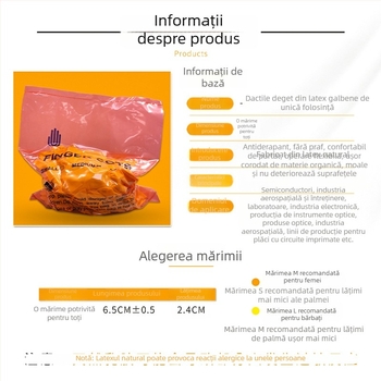 Protecții degetelor din latex bej, de unică folosință, fără pudră, antistatice, antiderapante, pentru uz industrial